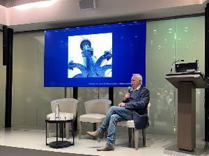 Philippe Villeneuve, Chief Architect for the reconstruction of Notre Dame Cathedral answers questions following his presentation to IESF Voyagers.