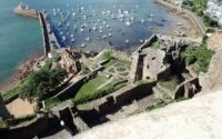 Mont Orgueil Castle, on the east coast of Jersey overlooking Gorey Harbour. Built 1204-1450.