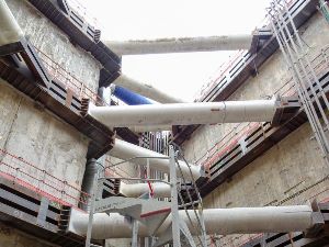 Temporary works for shaft access at Porte Maillot, RER Extension.