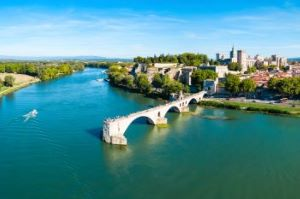 The Pont Saint Bénezet better known as the Pont d'Avignon was built in the 12th century and once linked the two banks.