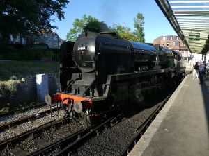 34053 Sir Keith Park (4-6-2). Voyagers dined aboard train on journey between Swanage and Norden.