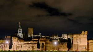 The West Wall of the Remparts d'Avignon. The city ramparts encircle the entire old town and were constructed in the 14th Century to protect the city during the Avignon Papacy.