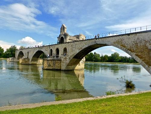 The Pont Saint-Bénézet (Pont d'Avignon) on the River Rhône